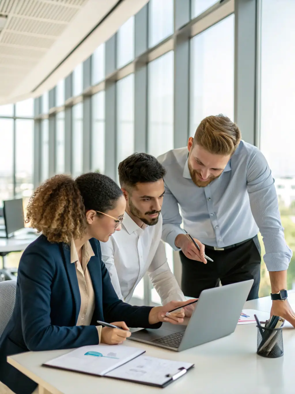 A professional IT staff augmented to a client's team, working collaboratively on a Microsoft Dynamics 365 F&O implementation project, showcasing TechAurum's expertise.